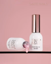 SAUTE NAILS Różowy Top Candy Pink Top No Wipe - 8ml