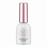 Saute Nails Top Ze Srebrną Drobinką Shimmer Top No Wipe 8ml