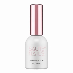 Saute Nails Top Ze Srebrną Drobinką Shimmer Top No Wipe 8ml