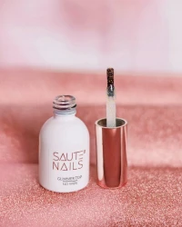 SAUTE NAILS Top Ze Złotą Drobinką Glimmer Top No Wipe - 8ml