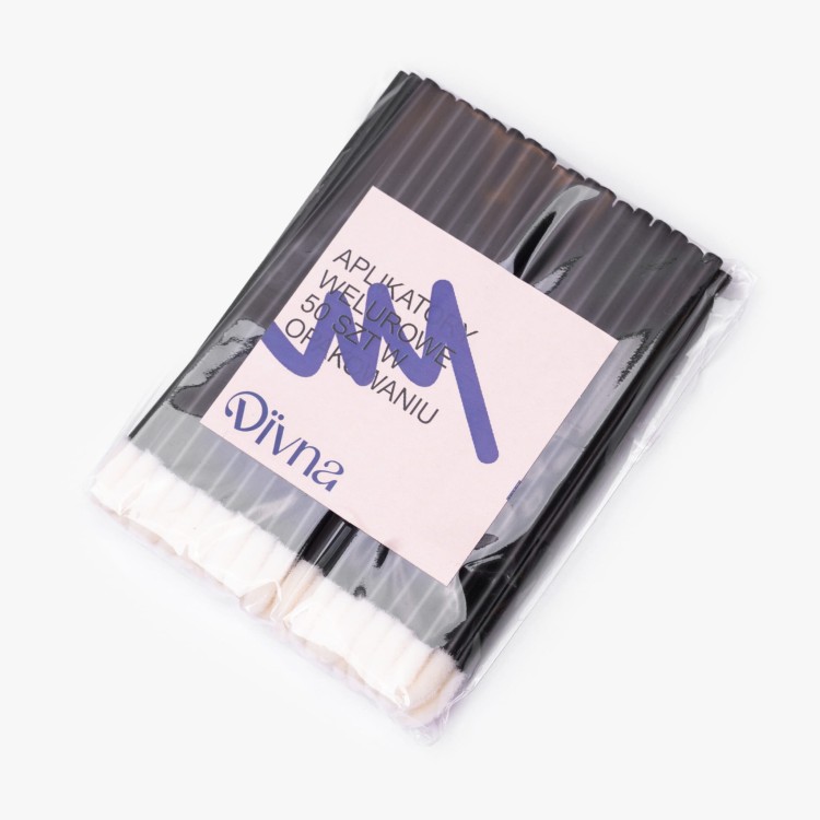 DIVNA Aplikatory Welurowe BLACK 50 szt