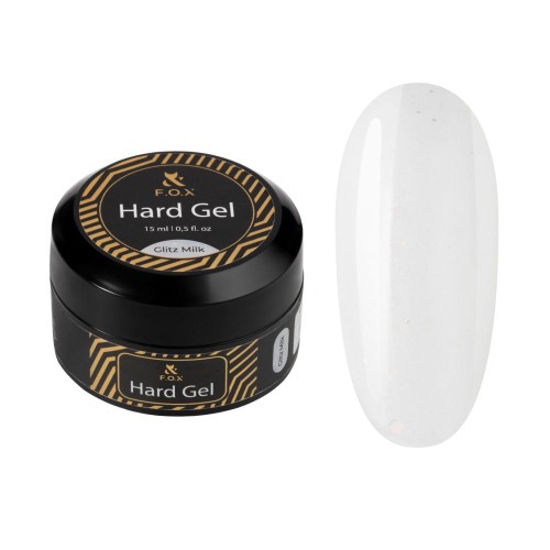F.O.X Hard gel Glitz Milk, 15 ml żel z dużym brokatem