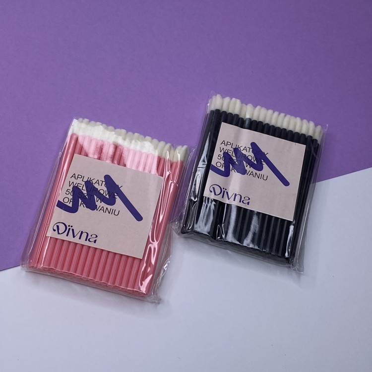 DIVNA Aplikatory Welurowe Pink 50 szt