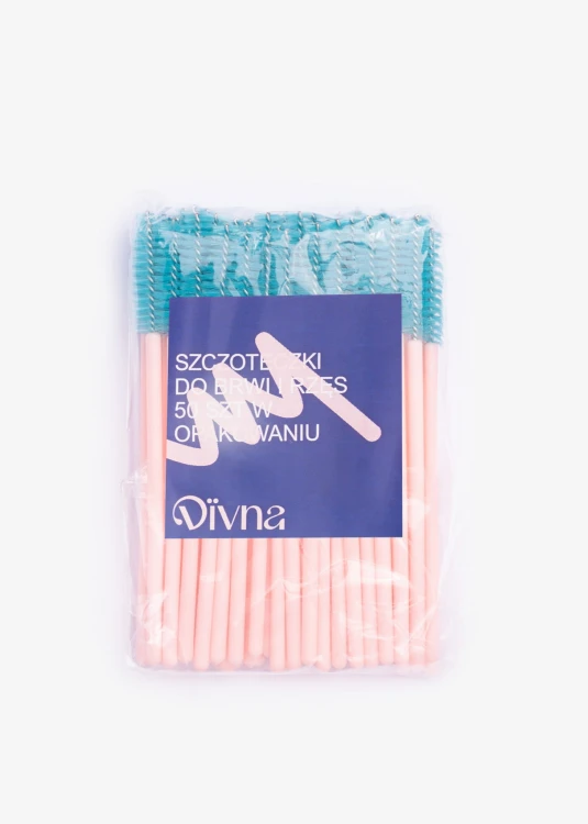DIVNA Szczoteczki do brwi i rzęs GREEN/PINK 50 szt